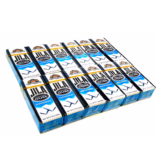 Jila Sugar Free Peppermint Gum, 0.77 oz Packets (Pack of 12)