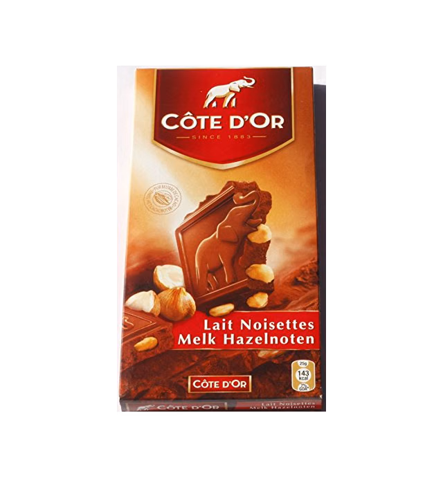 Cote D'or Belgian Milk Chocolate with Whole Hazelnuts 7 Oz. (12 Pack)