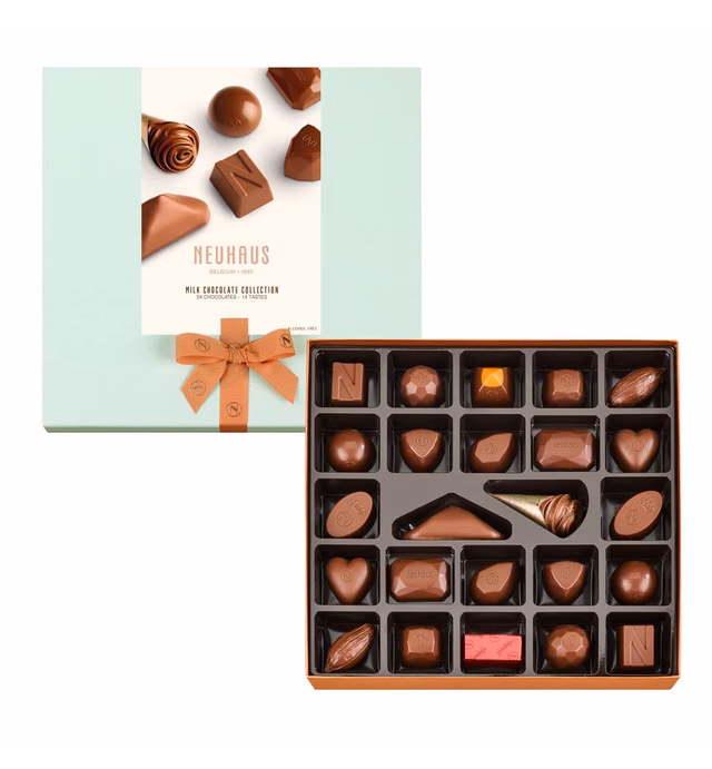 Neuhaus Belgian Chocolate Classic Discovery Collection All Milk Chocolates – 24 Timeless Neuhaus Milk Filled Chocolate Pralines – Gourmet Chocolate Gift