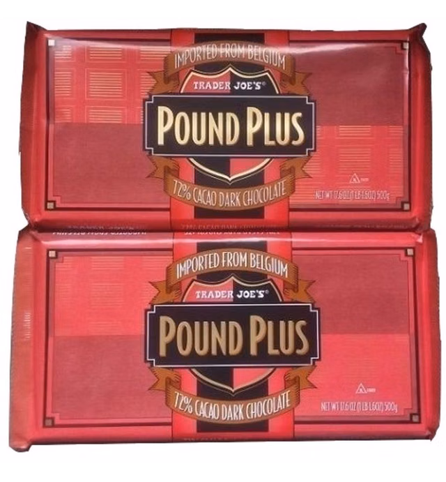 Trader Joes 72% CACAO Dark Chocolate HUGE POUND PLUS Candy Bars 2 PACK NO ARTIFICIAL FLAVORS NO PRESERVATIVES
