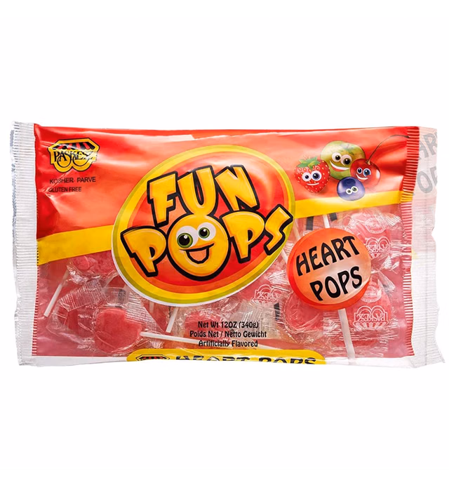 Heart Lollipops Valentines Day Candy - 28 Count - Heart Shaped Valentines Lollipops - Valentine Candy Individually Wrapped - Red Valentine Suckers - Strawberry Flavored Heart Suckers - 12 Ounce
