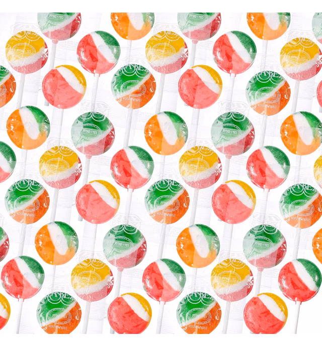 Paskesz Fun Pops - Rainbow Lollipops, 60 Count, (24 Ounce) | Individually Wrapped Rainbow Candy Suckers on Plastic Sticks in Assorted Fruit Flavors - Kosher, Gluten-free and Nut-Free