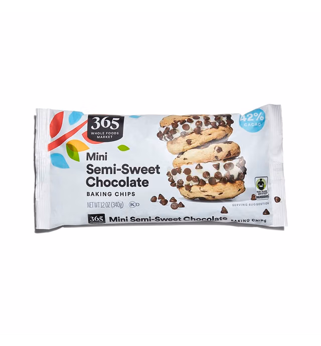 365 by Whole Foods Market, Chocolate Chips Mini Semi Sweet, 12 Ounce