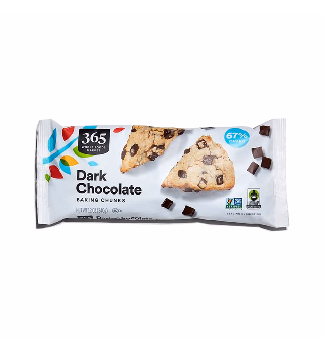 365 by Whole Foods Market, Dark Chocolate Baking Chunks, 12 Ounce