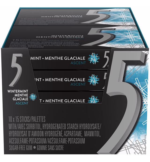 Wrigley 5 Ascent Escalating Wintermint, 10ct/150 sticks total