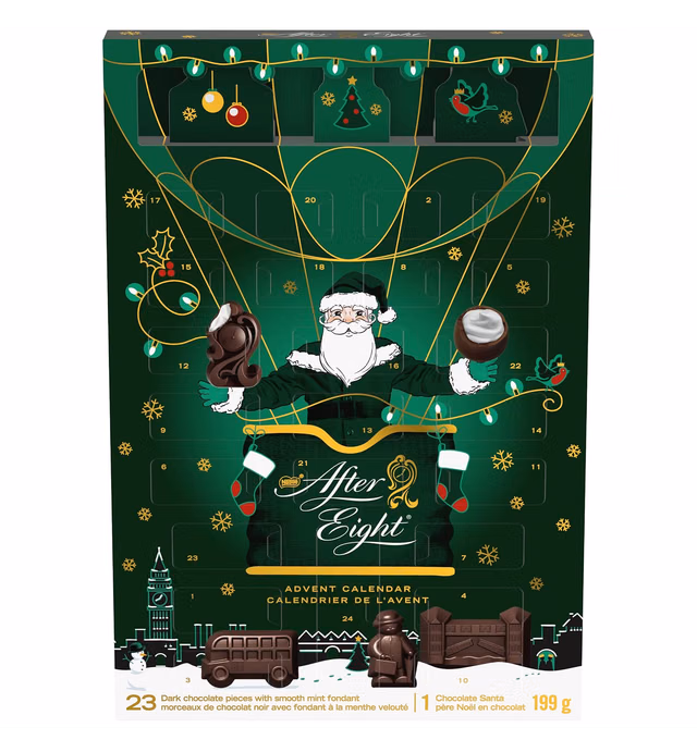 Nestle After Eight Advent Calendar Santa Dark Chocolate, 199g/7oz {Imported from Canada}