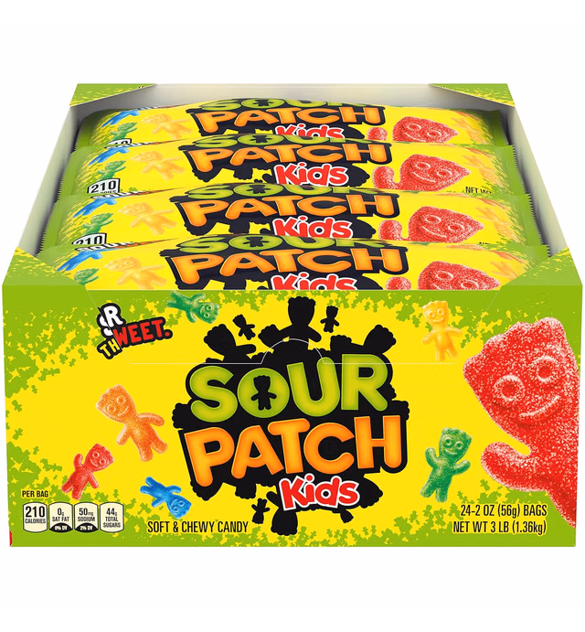 SOUR PATCH KIDS Soft & Chewy Candy, 2 Ounce (Pack of 24)