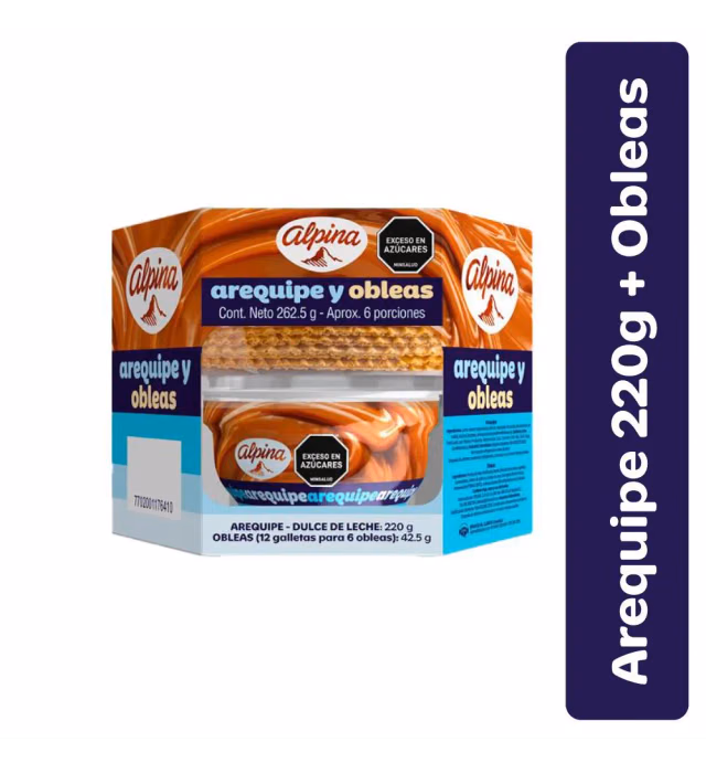 Arequipe ALPINA dulce leche + obleas (262.5 gr)
