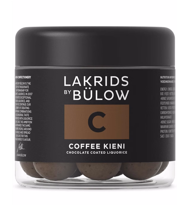 LAKRIDS BY BÜLOW - C - Coffee Kieni - 4.41 OZ - Chocolate Coated Licorice Balls - Original Danish Candy Sustainably Produced in Copenhagen