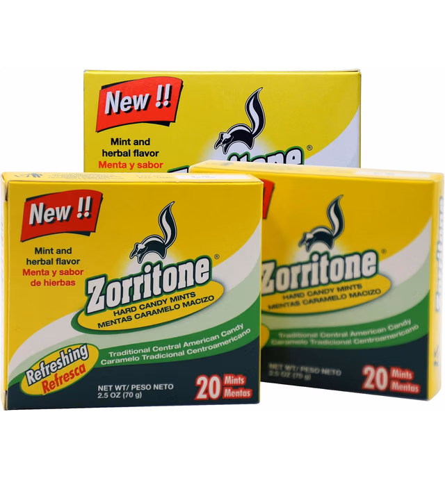 Zorritone Hard Candy Mints and Herbal Flavor, 3-pack of 20 Caramels Each, 3 boxes
