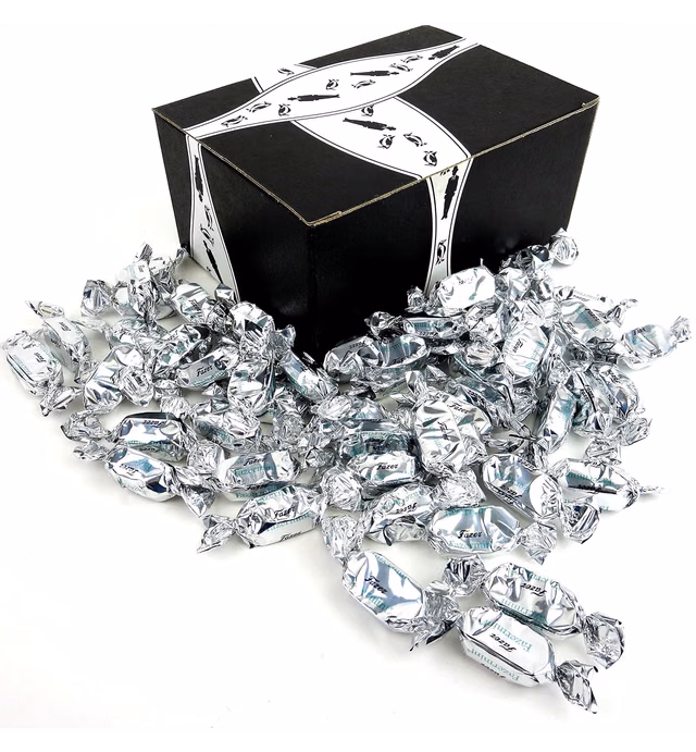 Fazermint Dark Chocolate Peppermint Cream Candy, 1 lb Bag in a BlackTie Box