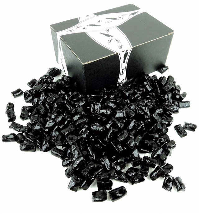 Finnska Sugar Free Black Licorice Bites, 2 lb Bag in a BlackTie Box