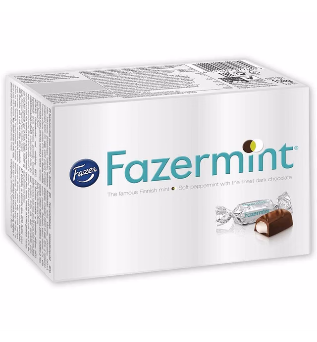 Fazermint Dark Chocolate Peppermint Creams Box 5.3 oz, Made in Finland