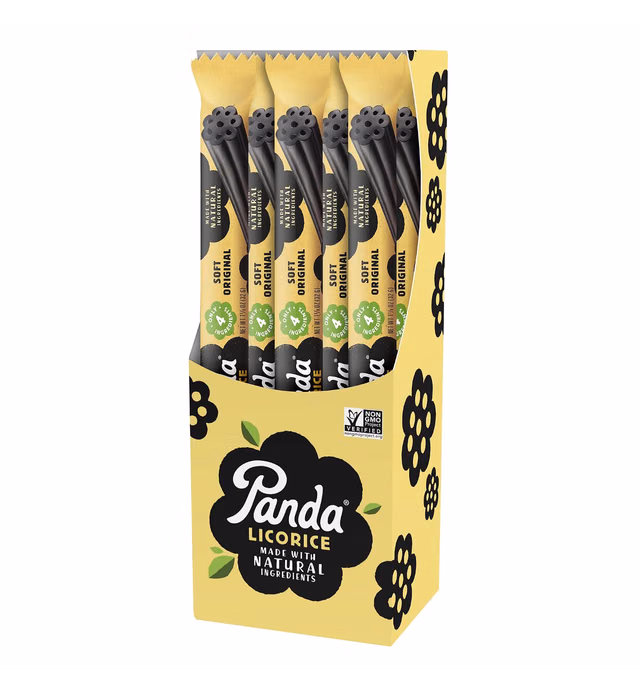 Panda ® | Natural Soft Original Licorice | Pure Panda Black Licorice Candy Made with Only Four Natural Ingredients | Non-GMO Project verified | Vegan & Fat Free | 32 Gr - 1,125 OZ x 20 Bars Pack