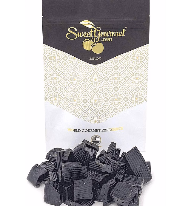SweetGourmet Finnish Black Licorice Ripples | Finnska Candy Bulk | Fat Free, All Natural | 1 Pound