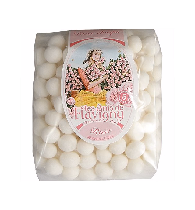 L'Abbaye de Flavigny Rose Drops - French Hard Candy - Large Bag 8.8 oz