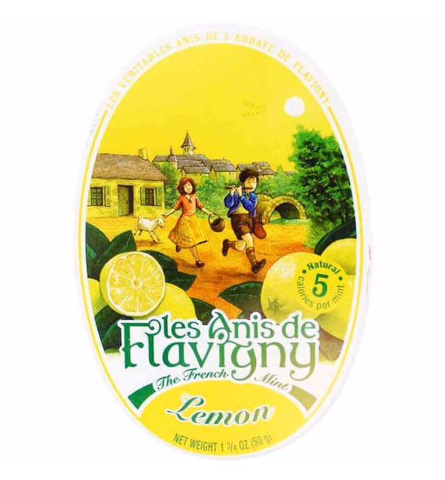Les Anis de Flavigny Candy, Lemon, 1.8-Ounce Oval Tin