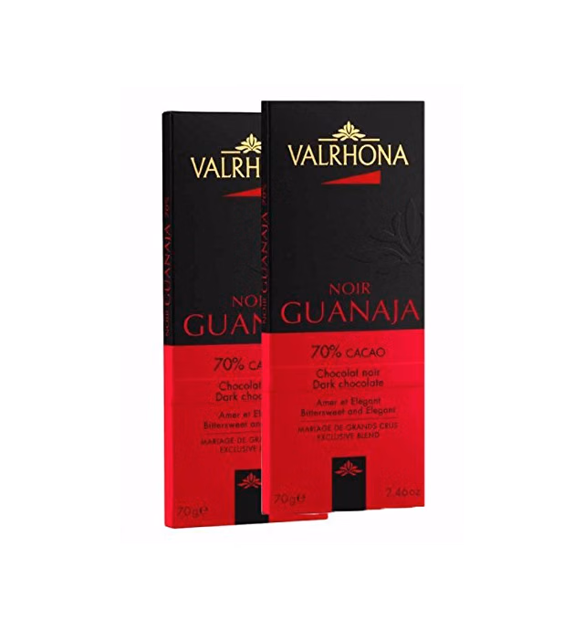 Valrhona - Gourmet Dark Chocolate Bars - GUANAJA, 2.46oz (Pack of 2) | 70% CACAO | Kosher | Perfect for baking or snacking.