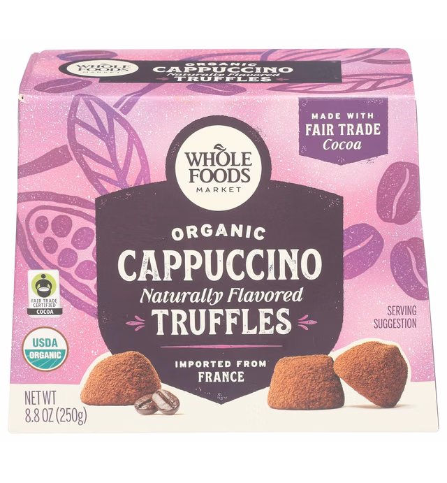 Whole Foods Market, Limited Edition Organic Truffles, Cappuccino, 8.8 Ounce