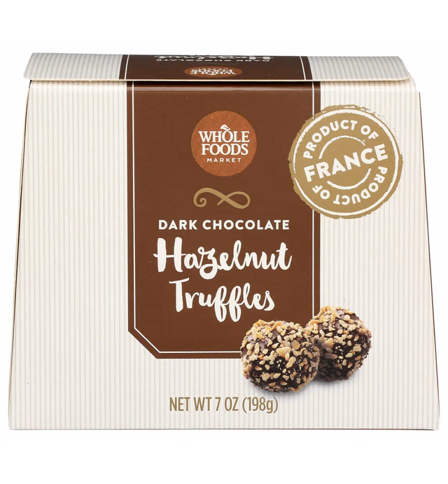 Whole Foods Market, Limited Edition Truffles, Dark Chocolate Hazelnut, 7 Ounce