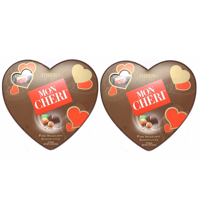 Ferrero Mon Cheri Hazelnut Chocolates - Heart Shaped Gift Box (2 boxes-20 pieces)