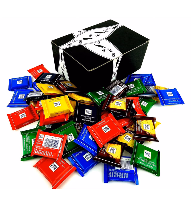 Ritter Sport Mini Chocolate Squares, 2 lbs in a BlackTie Box