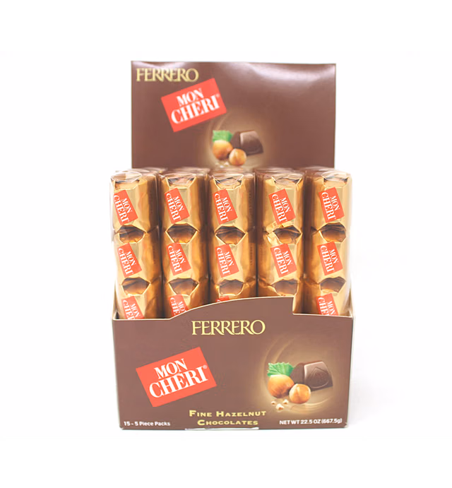 Ferrero Mon Cheri Fine Hazelnut Chocolates - 15 packets (1.5oz each)