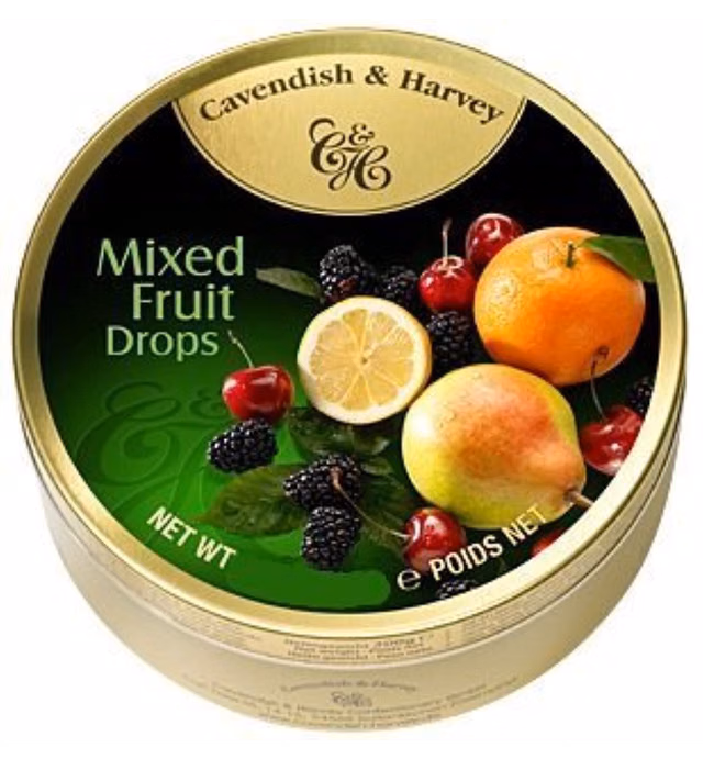 Cavendish & Harvey | Mixed Fruit Hard Candy Drops | 5.3 Ounce Tin