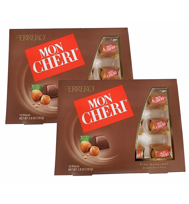 Ferrero Mon Cheri Hazelnut Chocolates 12 pieces (2 Packs)