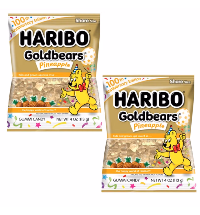 W2 100th Anniversary Edition, Gummy Bears Candy– Bear Shaped Candies, Pineapple Flavor, 4 oz, 2 Packs, 4 Ounce (Pack of 2)