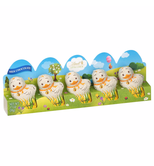 Lindt Little Chicks Milk Chocolate, Hollow Milk Chocolate Candy, 1.7 oz., 5-Pack
