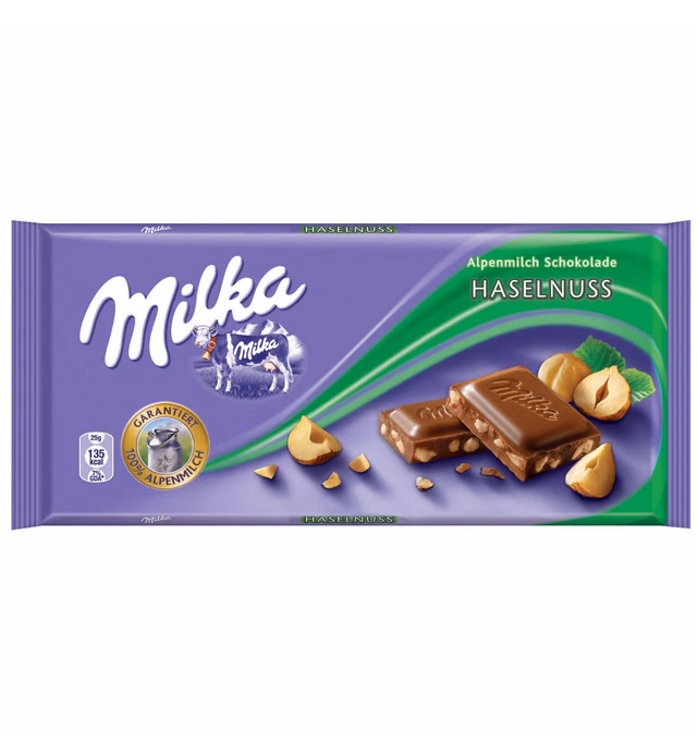 Milka Milk Chocolate Hazelnut, 3.52-ounce Bars (Pack of 10)