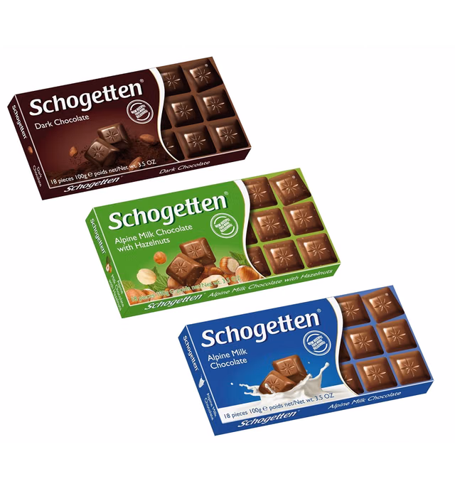 Schogetten German Assorted Chocolates, Variety Pack (Bundle of 3 chocolates)