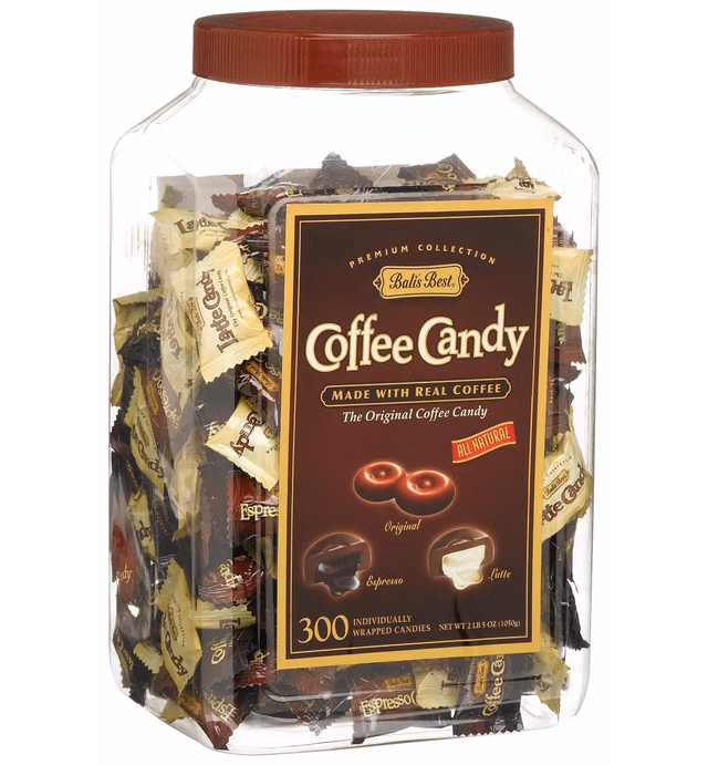 Bali's Best Coffee Candy Assortment, Original, Espresso & Latte, Jars, 300 Count (Pack of 1)