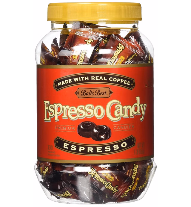 BALI'S BEST Coffee Candy, Espresso Flavor, 1 Pound Jar