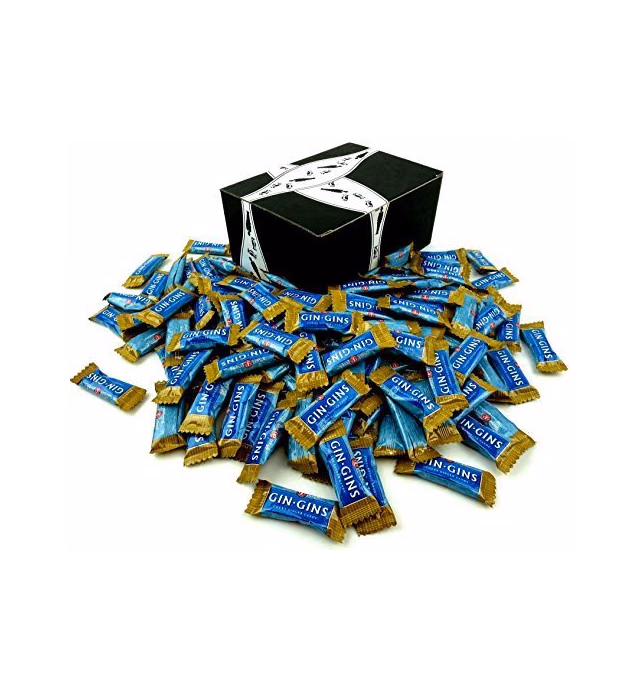 Bulk Peanut Chewy Ginger Candy, 2 lb Bag in a BlackTie Box