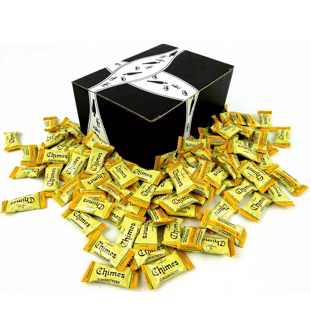 Chimes Mango Ginger Chews, 2 lb Bag in a Gift Box