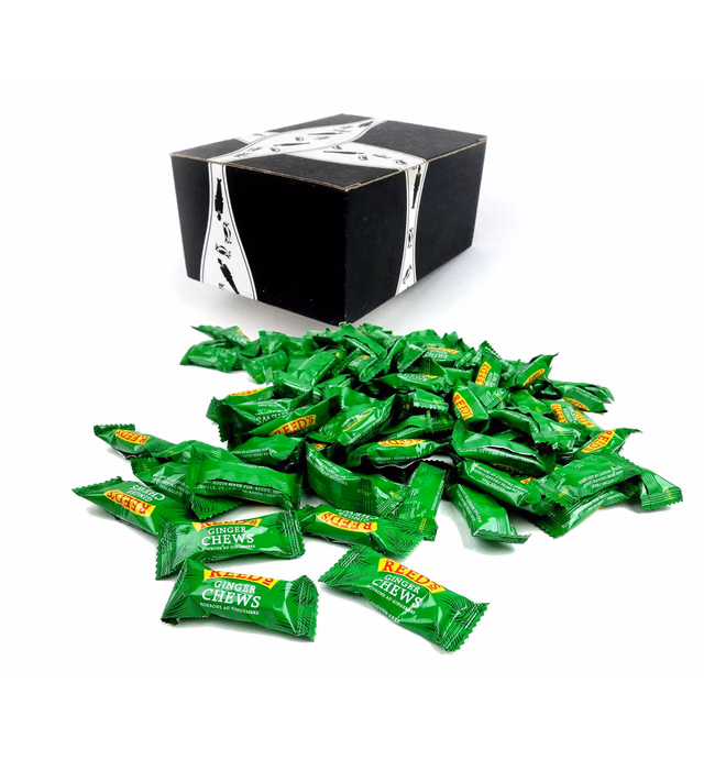 Reed's Original Ginger Candy Chews, 2 lb Bag in a BlackTie Box