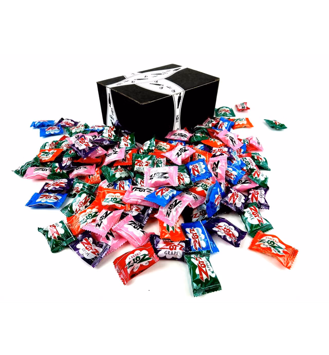 Zotz Fizzy Candy 6-Flavor Assortment, 2 lb Bag in a BlackTie Box