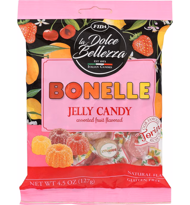 Fida Bonelle Assorted Fruit Flavored Jelly Candy, 4.5 Ounce (Pack of 12)