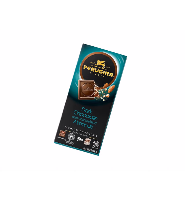 Perugina Dark Chocolate With Almonds bar, 3 Ounce (Pack of 12)