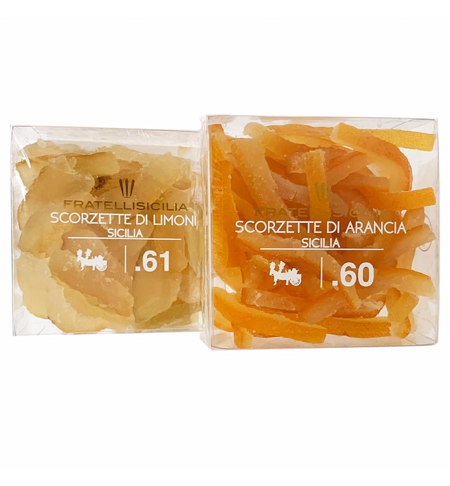 The Curated Pantry Fratelli Motta, Fratelli Sicilia Candied Sicilian Orange Peel and Lemon Peel (Variety Pack of 2), 5.8 Ounce (Pack of 2)