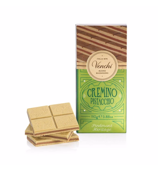 Venchi - Pistachio Cremino Chocolate Bar with Gianduja, 3.88oz - Gluten Free