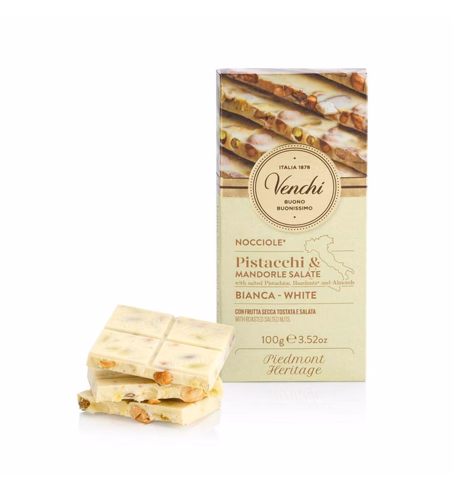 Venchi White Chocolate with Pistachios and Salted Nuts