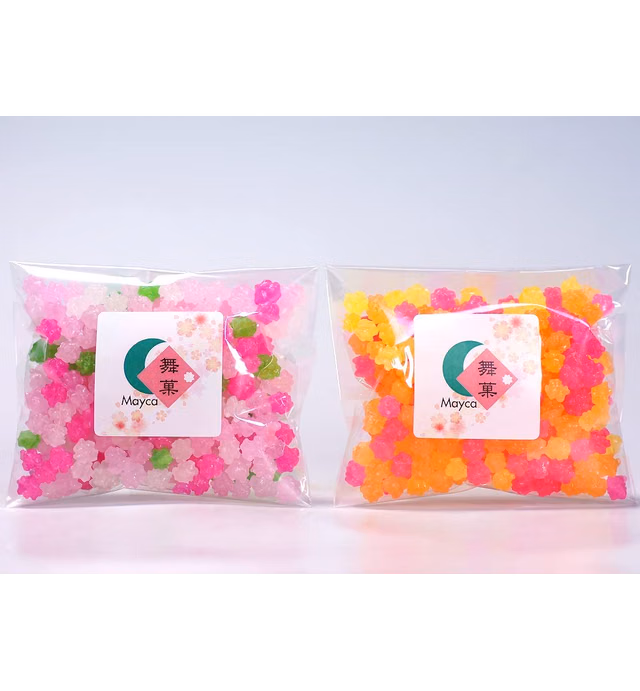 Mayca Assorted Konpeito Japanese Tiny Sugar Candy Crystal type (Sakura & Cosmos)