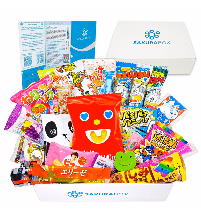 Sakura Box Japanese Snacks & Candy 30 Piece Dagashi Set Gift (Box)