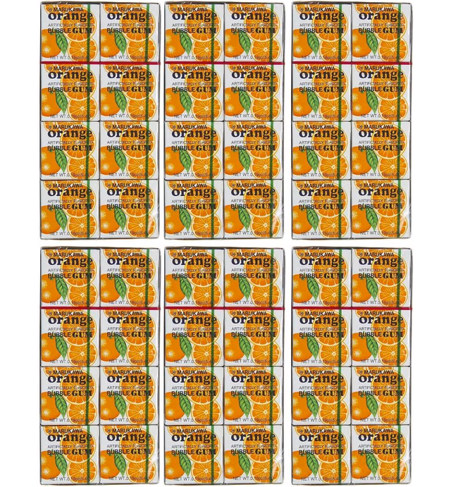 Authentic Japanese Marukawa Orange Flavored Fusen Gum 48 Packs