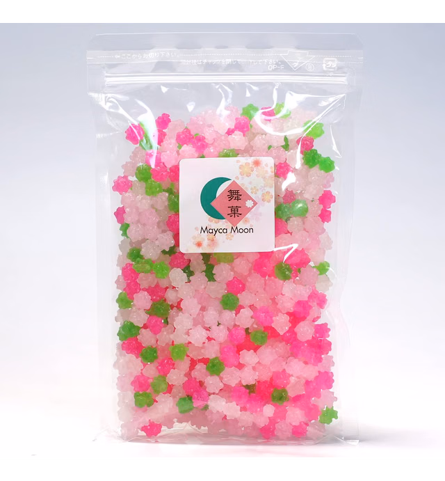 Mayca Moon Konpeito Japanese Tiny Sugar Candy Crystal type 200g (Sakura)