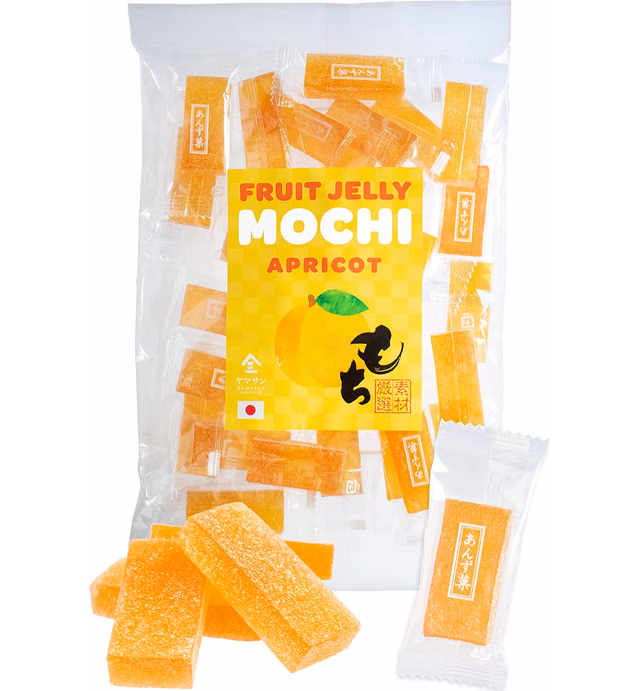 Jelly Fruit Mochi, Japanese Traditional Candy, individually wrapped, Artisanal Handworks, 100% Japanese Apricot, 300g【YAMASAN】