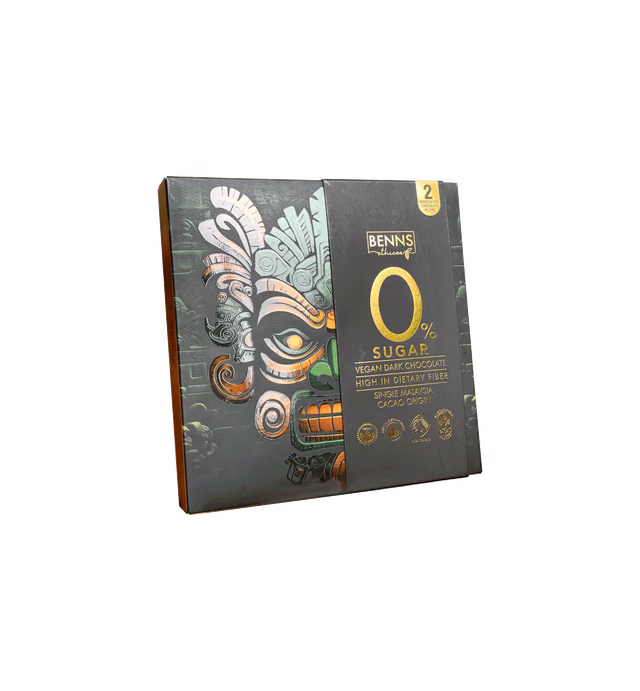 0% Sugar Single origin Malaysia vegan dark chocolate (100% cacao)